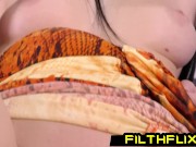 Horny Hottie Luna Ora Slides Big Black Dildo Up Her Ass 8/16