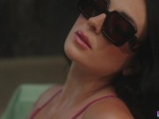 LUCIDFLIX Long legged tattooed brunette Charlotte Sins fucks the pool guy 3/16