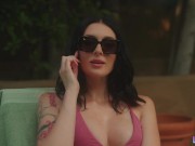 LUCIDFLIX Long legged tattooed brunette Charlotte Sins fucks the pool guy 5/16