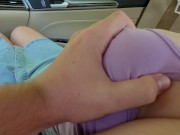 Masturbating Hot Stepsister with Big Tits in the Car