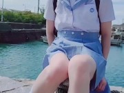 [intro] Personal shooting of uniformed girls who had come for seaside learning. 3/16