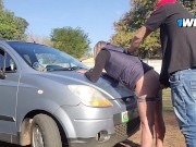 Fucking my neigbours wife in her ass on her car 2/16