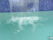 MILF Lena Plays With Her Big Tits In The Pool 1/16