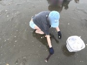 【個人撮影】潮干狩りデート後にラブホで休憩♡甘々なSEXを繰り広げる素人カップルの日常動画💓最後は側位で中出し♡／Japanese amateur hentai ／日本人／パイパン／色白／美少女 16/16