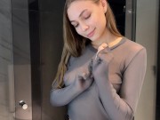 Transparent Grey Crop Top Dry vs Wet 4/16