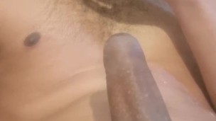 English BBC Self facial and licking up cum