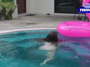 My stepsister had sex with me after swimming in the pool - Deluxe_Bitch 1/16