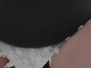 Sweeping & mopping the floors barefoot in my little skirt bending over teasing you