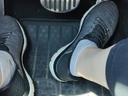 Revving my car with my sketchers sneakers 8/16