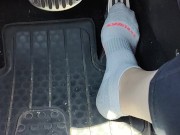 Revving my mini Cooper in my white ankle socks 1/16