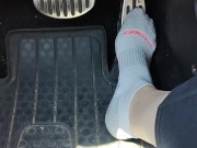 Revving my mini Cooper in my white ankle socks 11/16