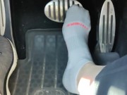 Revving my mini Cooper in my white ankle socks 15/16