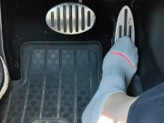 Revving my mini Cooper in my white ankle socks 16/16