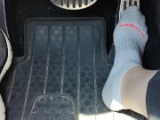 Revving my mini Cooper in my white ankle socks 9/16