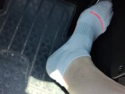 Pedal pumping my mini Cooper wearing ankle socks 10/16