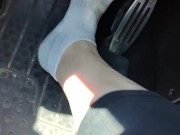 Pedal pumping my mini Cooper wearing ankle socks 12/16
