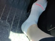 Pedal pumping my mini Cooper wearing ankle socks 5/16
