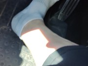 Pedal pumping my mini Cooper wearing ankle socks 9/16