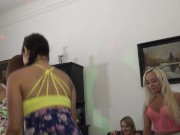 Super Hot & amazingly beautiful Leon Lambert Girls have a Party on Sexy Lingerie Try on Day with Fishnet Full Body Stockings 6/16