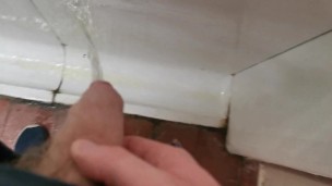 Peeing in a Victorian style urinal