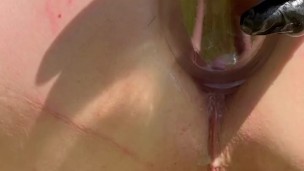 Anal stuffing a vase