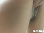 These two sexy 18 year old Brazilian Teen Girls are in their bikinis outdoors by the pool when they strip off and expose thei 5/16