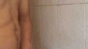 English BBC stroking in the shower