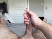 Huge cumshot from my slippery cock - loud male moaning 3/16