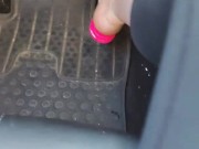 Hard long pressing pedals while driving in my pink pink platform heels & moaning loud 9/16