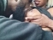 SOFT TITTIES IN HIS MOUTH WHILE HE'S BOOKING A ROOM TO BANG HER PUSSY OUT!!!!!!!! 4/16