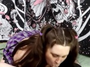 Big Tit Big Ass BBW Deepthroats Cock Cum In Mouth & Play With Cum