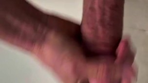 BWC guy penetrate and slapping his big dick while masturbating in hospital