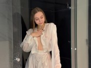 Transparent Silky Crop Top Dry vs Wet 14/16