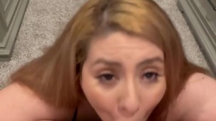 Sucking and licking my husband's cock to keep him pleasured