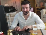 Fakehub call center girl gets super creamy wet pussy during work and fucks her co-worker before big tits black boss joins in 3/16