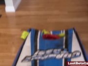 Strip Cornhole Toss game with two sexy girls ends in pussy licking and fingering 3/16