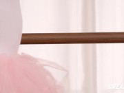 Redhead Ballerina Lina Joy Takes Chubby Dick After Blowjob 3/16