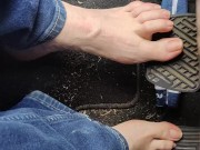 After work sweaty sock & shoe removal before I start pedal pumping with natural toe nails 15/16