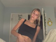 18 Year Old Fingers Herself While Parents are Home! 2/16