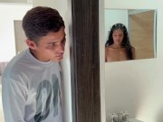 mi vecino me espía bañándome mientras dejo la puerta abierta y termina dándome la mejor follada dura 2/16