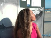 PublicAgent (Full Scene) Big clit tits and hairy pussy latina brunette babe has risky outdoor sex in public 1/16