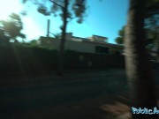 PublicAgent (Full Scene) Big clit tits and hairy pussy latina brunette babe has risky outdoor sex in public 6/16