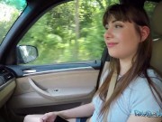 PublicAgent Young French tourist with small tits and petite body rubs her clit riding agents big cock in his car 6/16
