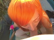 No one was around the lake so this horny cosplayer devoured my hard meat pole. 16/16