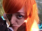 No one was around the lake so this horny cosplayer devoured my hard meat pole. 9/16