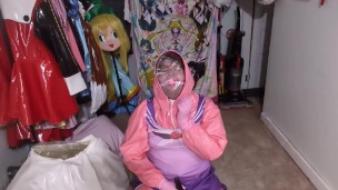 Espeon Cosplay Overtaken by Rubber Ditto, Gagged and Breathplay