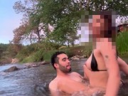 Mi novia se pone caliente y decidimos coger en el río en lugar público y me vengo en su boca 6/16