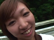 Half Japanese portly fella travels to the countryside to hook up with his skinny and eager girlfriend for brazen outdoor sex 11/16