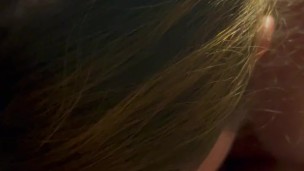 Swallowing the whole load like a good girl. College teen blowjob