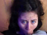 POV The slut loves to feel dominated so I got on top of her and put my cock in her mouth. 3/16